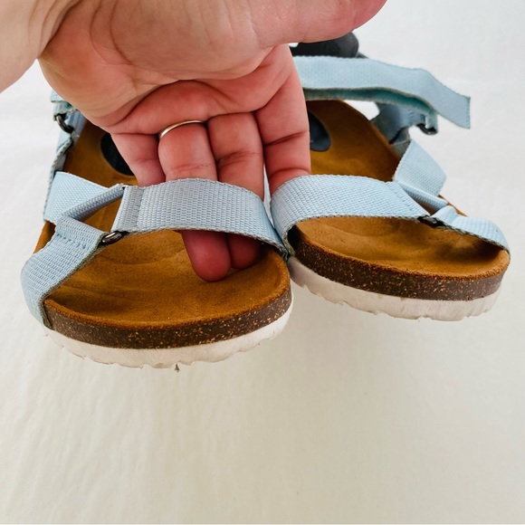 Design Lab Lord & Taylor Blue Velcro Strap Closure Comfort Sandal Size 11 - Picture 7 of 10
